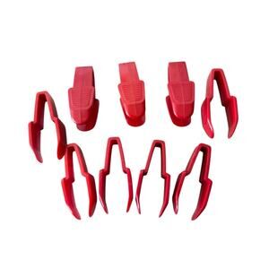 9 Vintage Tupperware Strawberry Hullers Mini Tweezer Tongs Lot Red 2.25 Gadgets